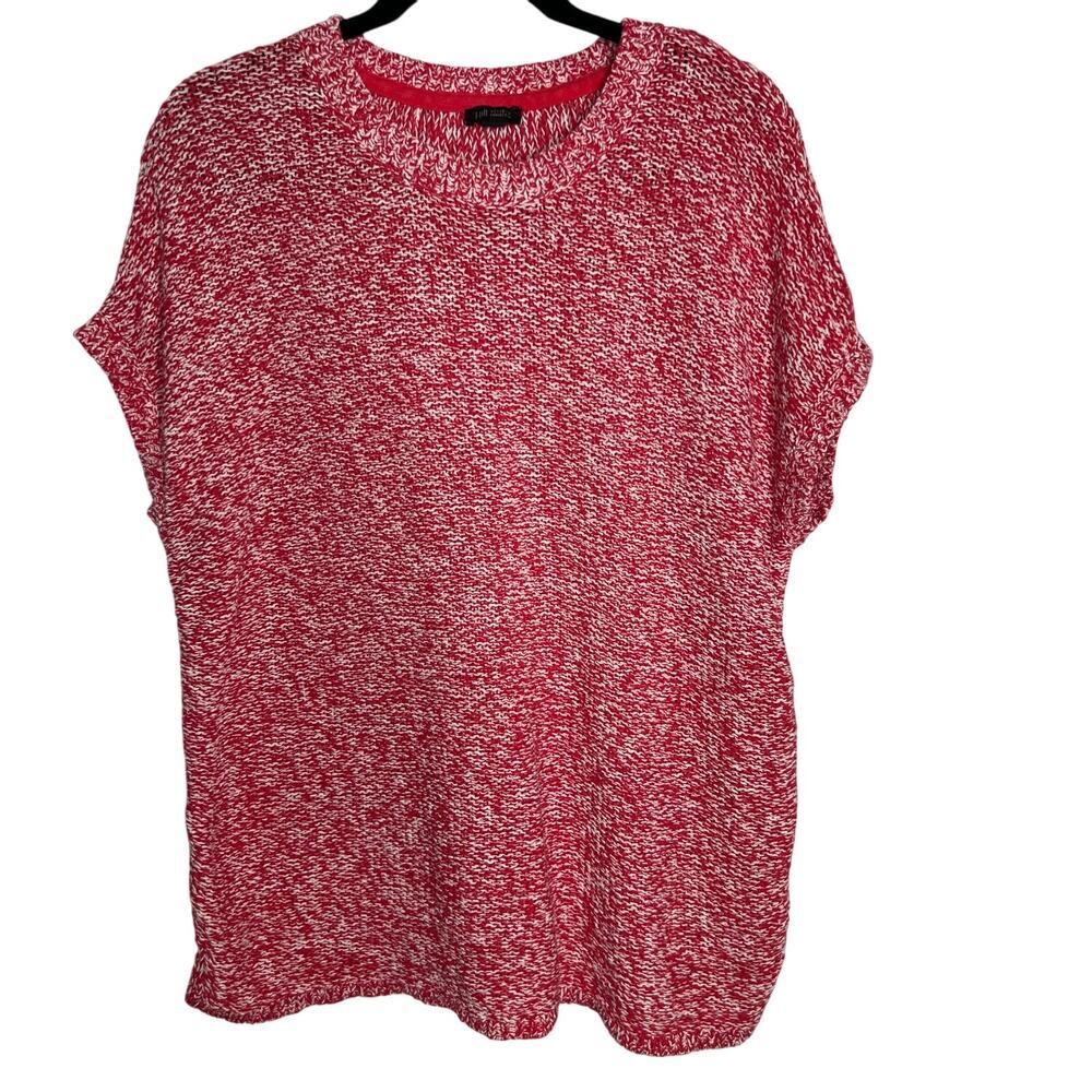 J Jill Women's Wearever Collection Red White Sweater‎ Size Large